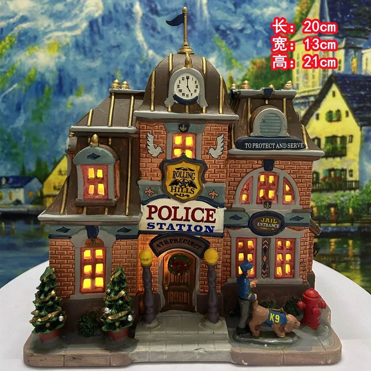 Lemax Creative Ceramic Painted Night Lamp House Miniature Version of European Building Home Furnishing Room Ornament Decor Craft