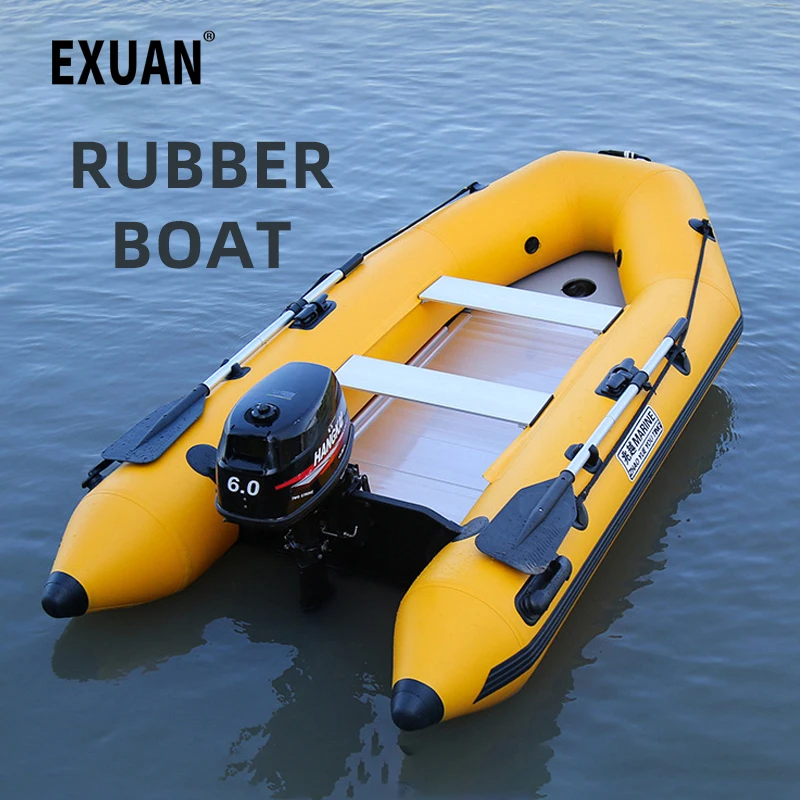 3.3-3.8m Assault Boat with Air Deck Set Inflatable Fishing Boat Kayak with Laminated for Water Sports 0.9mm PVC Dinghy Rowing