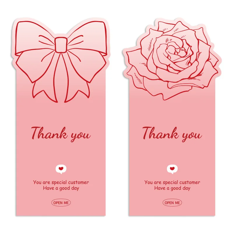 50 Stück niedliche rosa Schleifen-Dankeschön-Aufkleber, Rosen-Geschenkbox-Versiegelungsaufkleber, dekorative Geschenketiketten, selbstklebende Etiketten für Geschenkboxen. – Detail 5