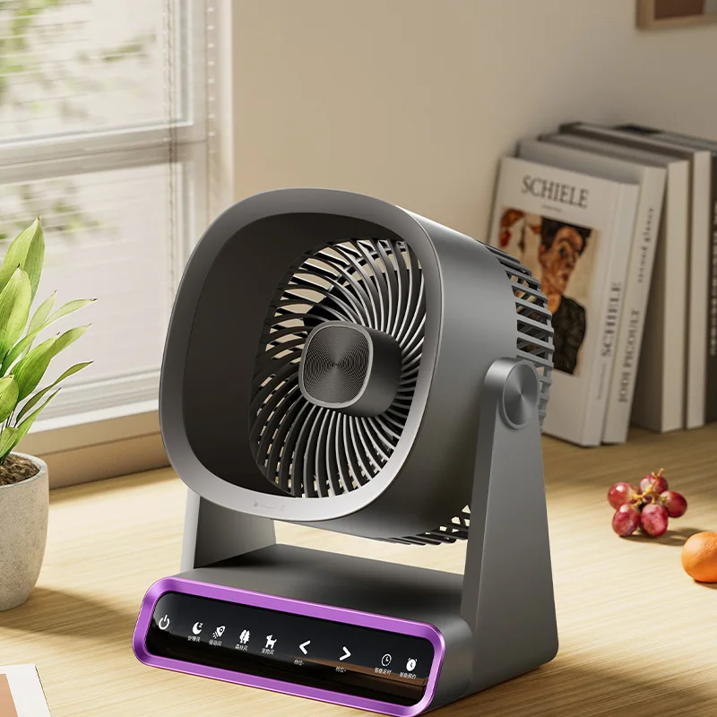 Cross-border Rotating Large-capacity Battery Desktop Fan USB Portable Rechargeable Factory-direct Brushless Silent Oscillation