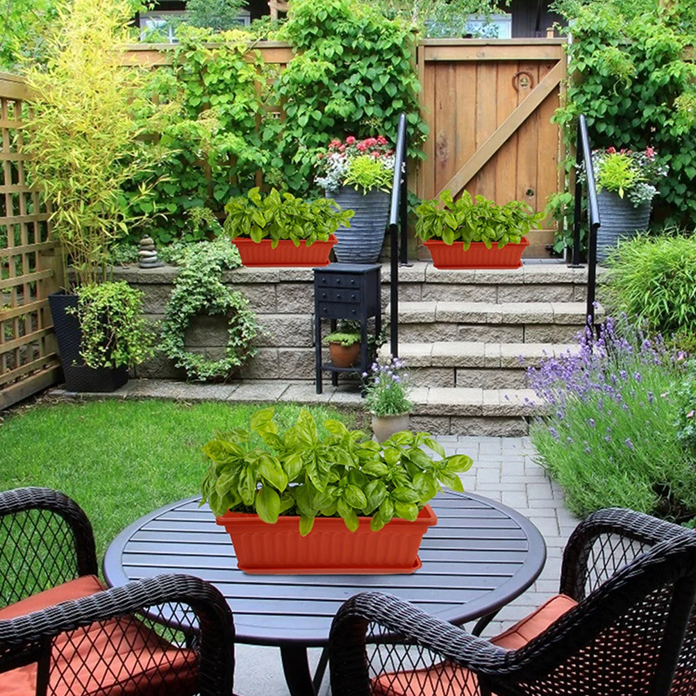 

Rectangular Planting Basin Premium Plastic Flower Pot Lightweight For Indoor Outdoor Garden Use Household Flower Pots