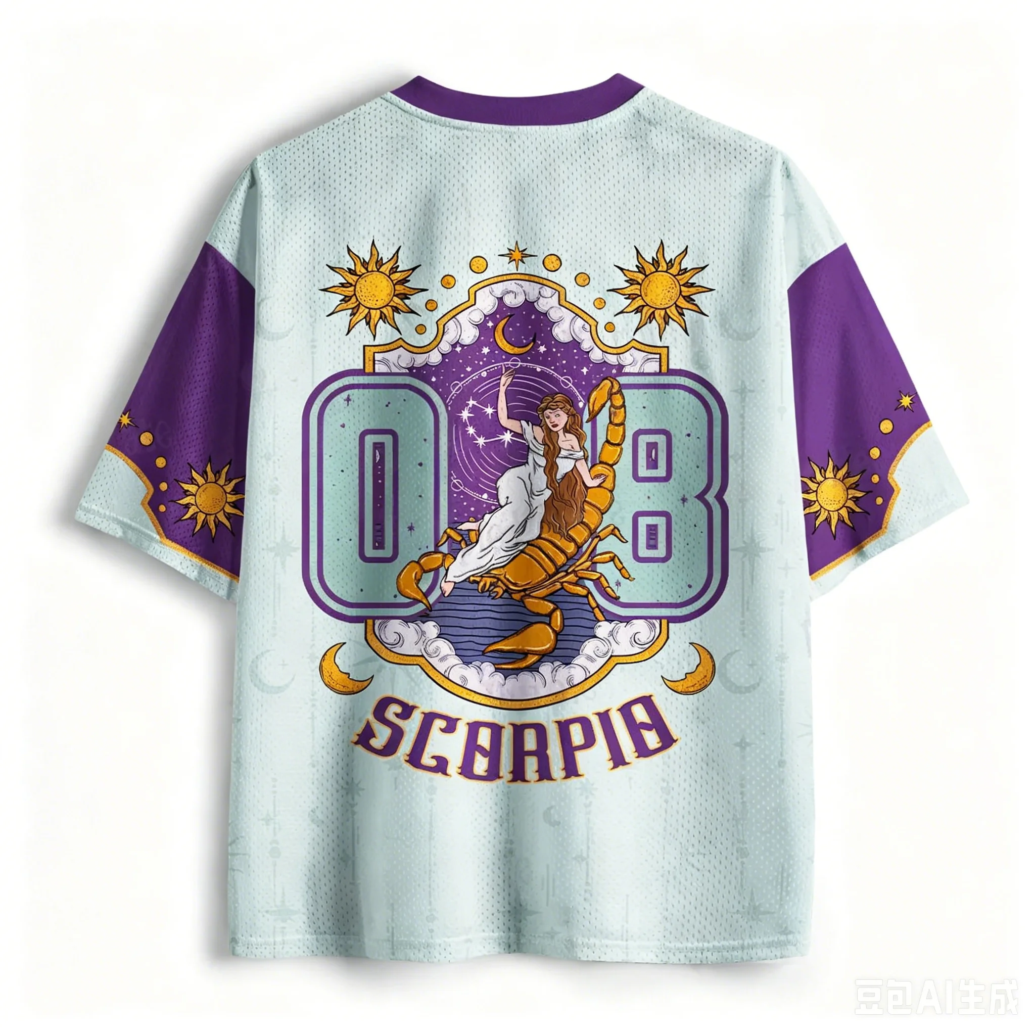 Summer 2026 Fashion Fun Scorpio Goddess 3D Printing Outdoor Leisure Fitness Sports Style Commemorative V-neck T-shirt Large