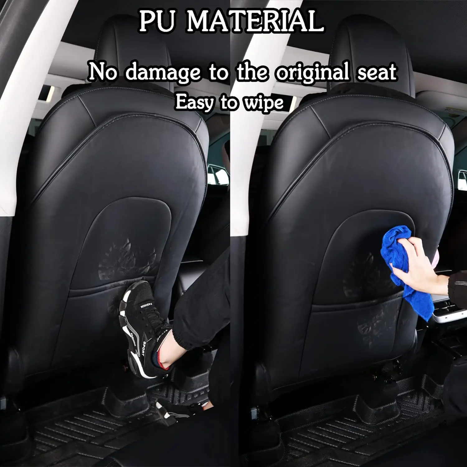 Rear Seat Anti Kick Pad For Tesla Model 3 Highland 2024 Model Y 2017-2024, Child Feet Kick Mats Seat Cover Waterproof Protection