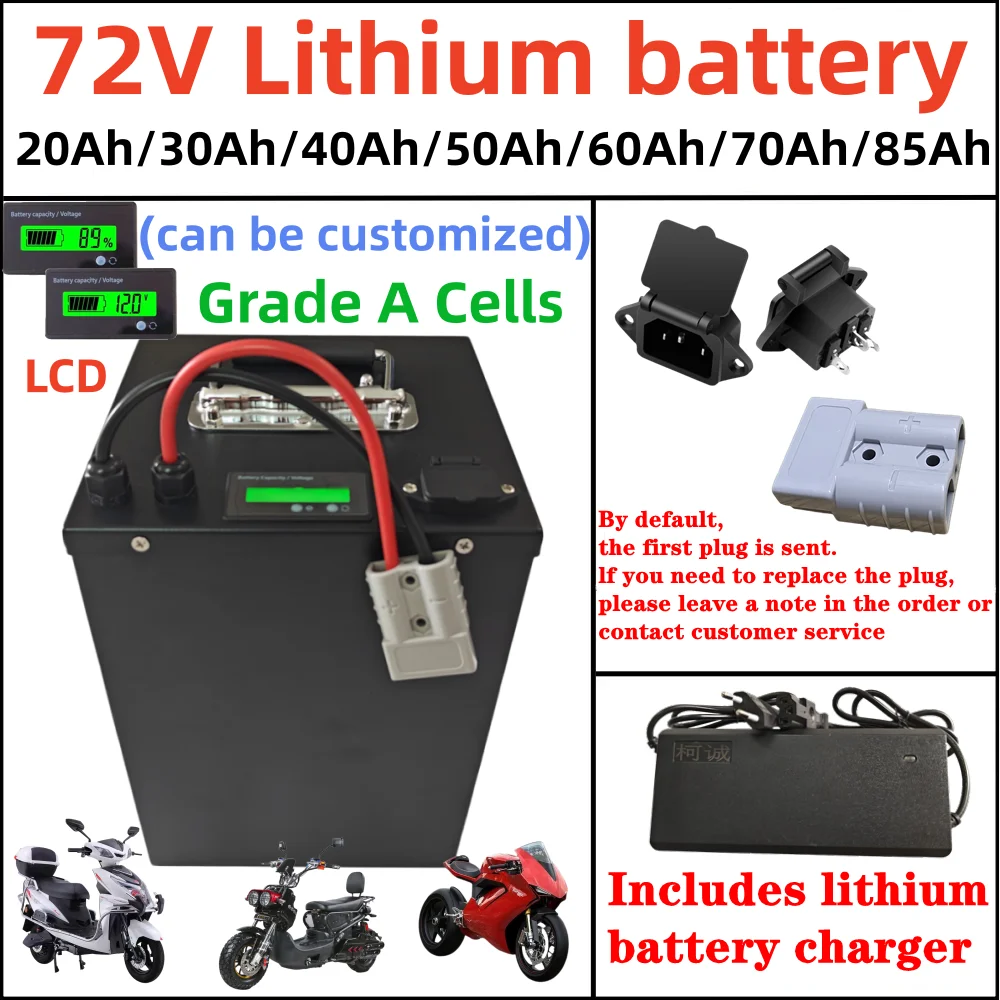72V 30AH 20AH 60AH 50AH 70AH Lithium -ion battery 72V with BMS for electric car pedal energy golf cart