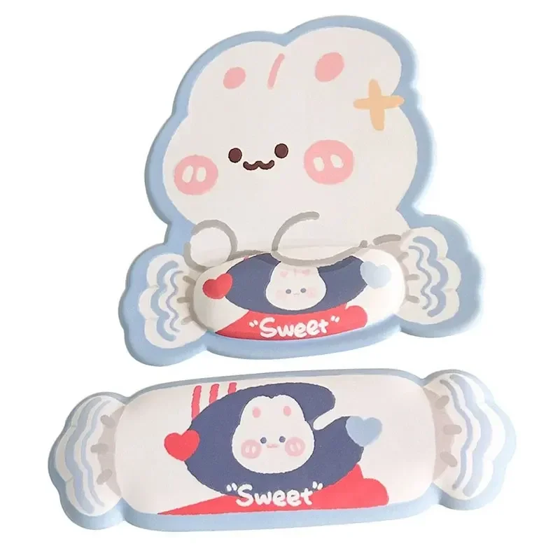

Коврик для мыши Cute Candy и поддержка запястья, мягкий силикон с эффектом памяти, эргономичный коврик для компьютерного стола, нескользящее дно, легко чистится.