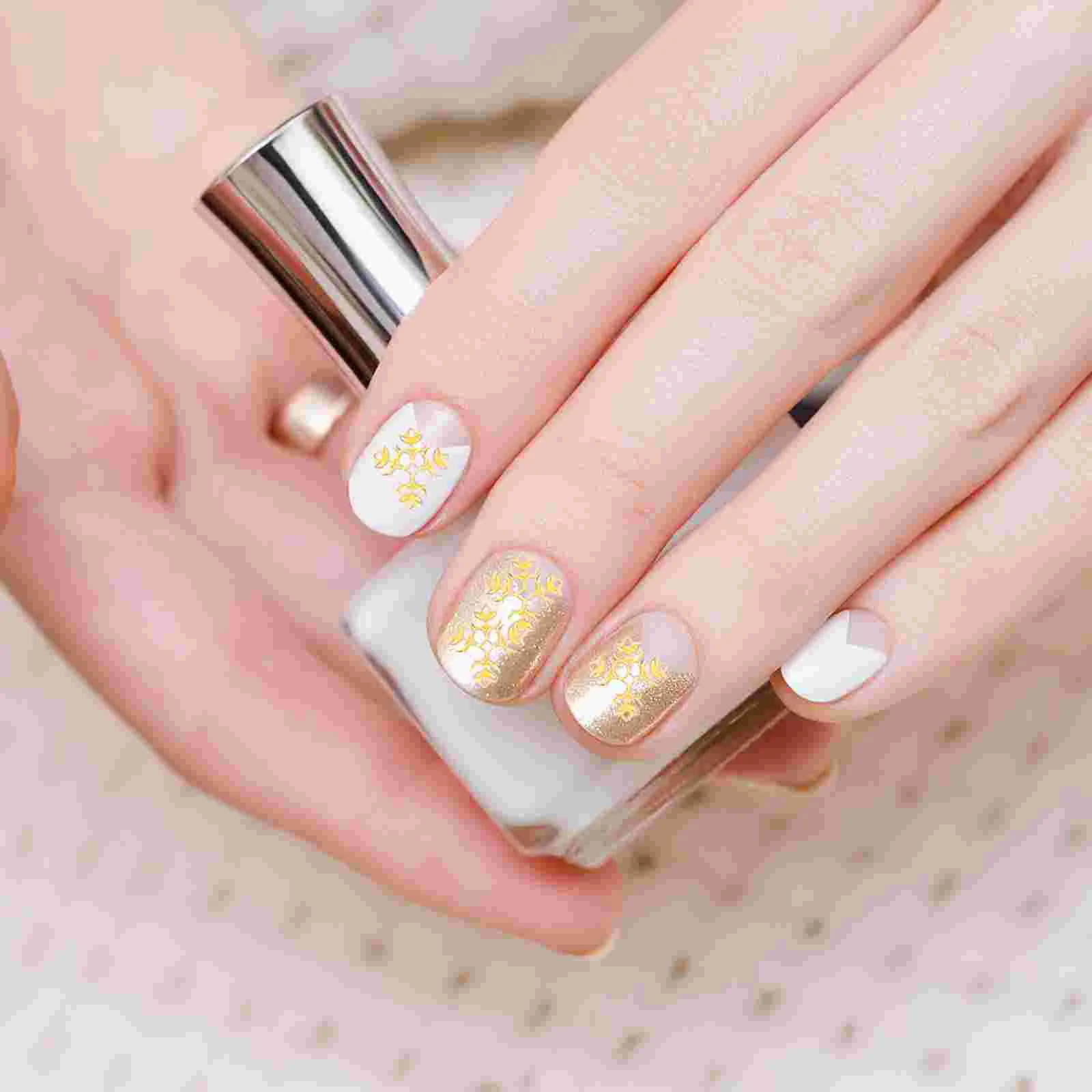 20 Sheets Elegant Manicure Accessories Girl Nail Stickers Women Bronzing Paper Decals Golden