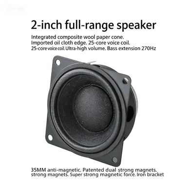 Altavoz de rango completo de 2 pulgadas, frecuencia media-alta de 4 ohmios, sonido vocal de alta fidelidad, para Bose, pieza de repuesto