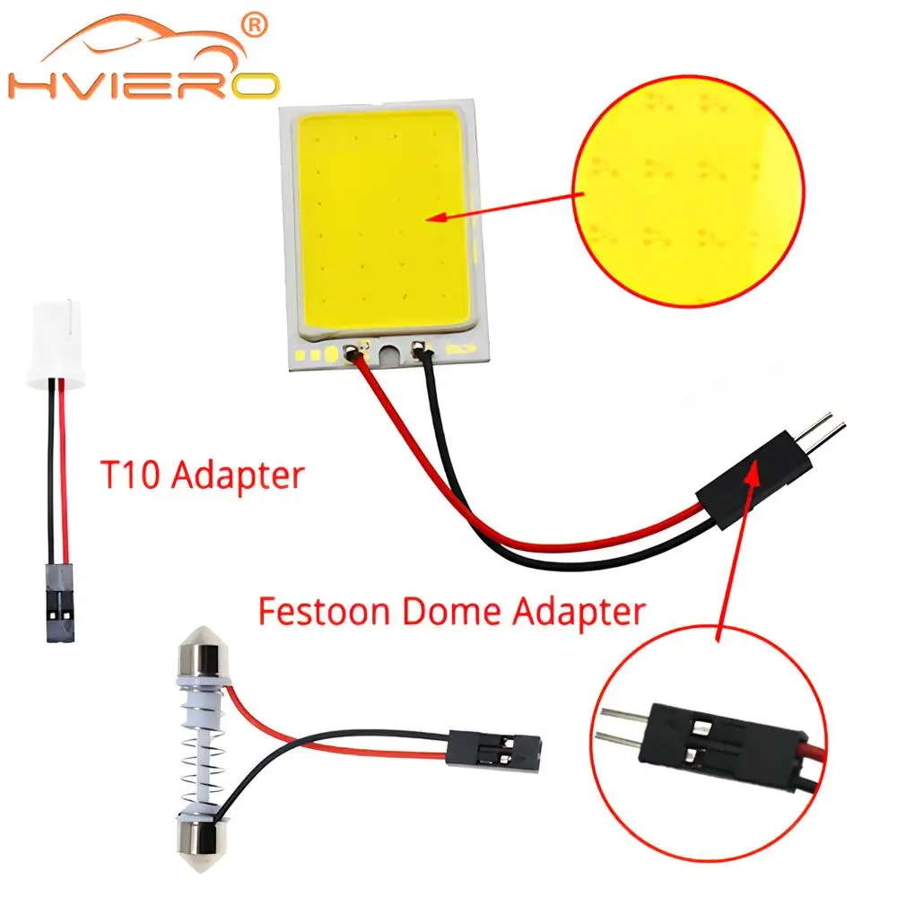 1/2/10X T10 W5w Cob 16SMD 24SMD 36SMD 48SMD Car Led Clearance License Panel Lamp Auto Interior Reading Bulb Trunk Festoon Light