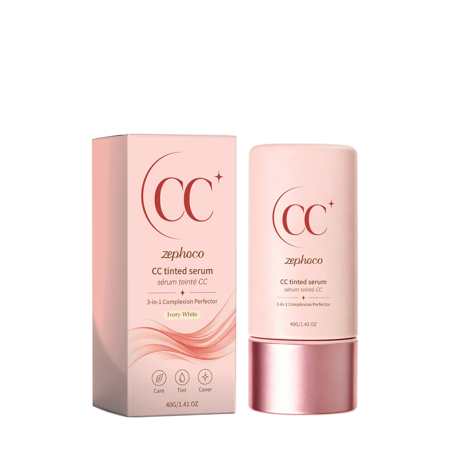 CC Tinted Serum Natural Finish Matte Nude Glow Color Changing No Caking Even Skin Tone Lightweight Coverage Foundation CC Cream