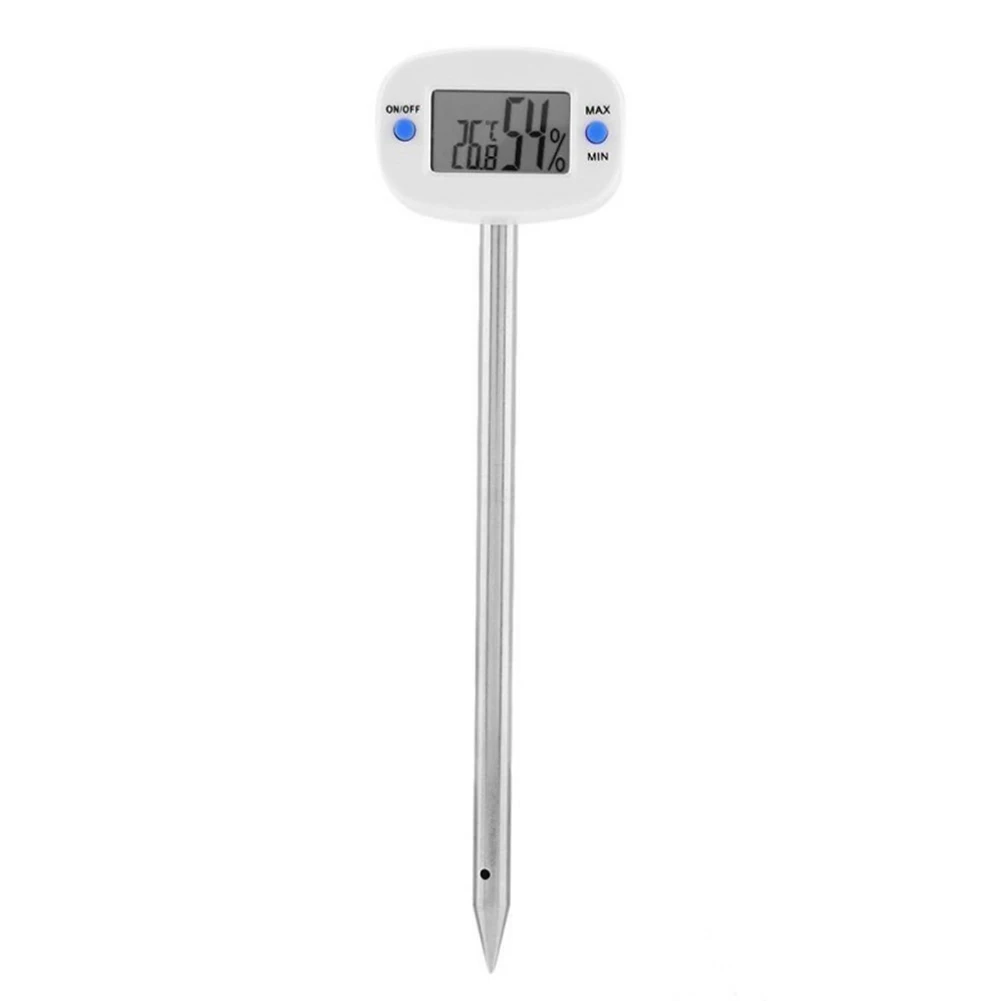 Stainless Steel LCD Digital Soil Tester Meter Probe Electronic Temperature Moisture Humidity Monitor Measurement Instrument