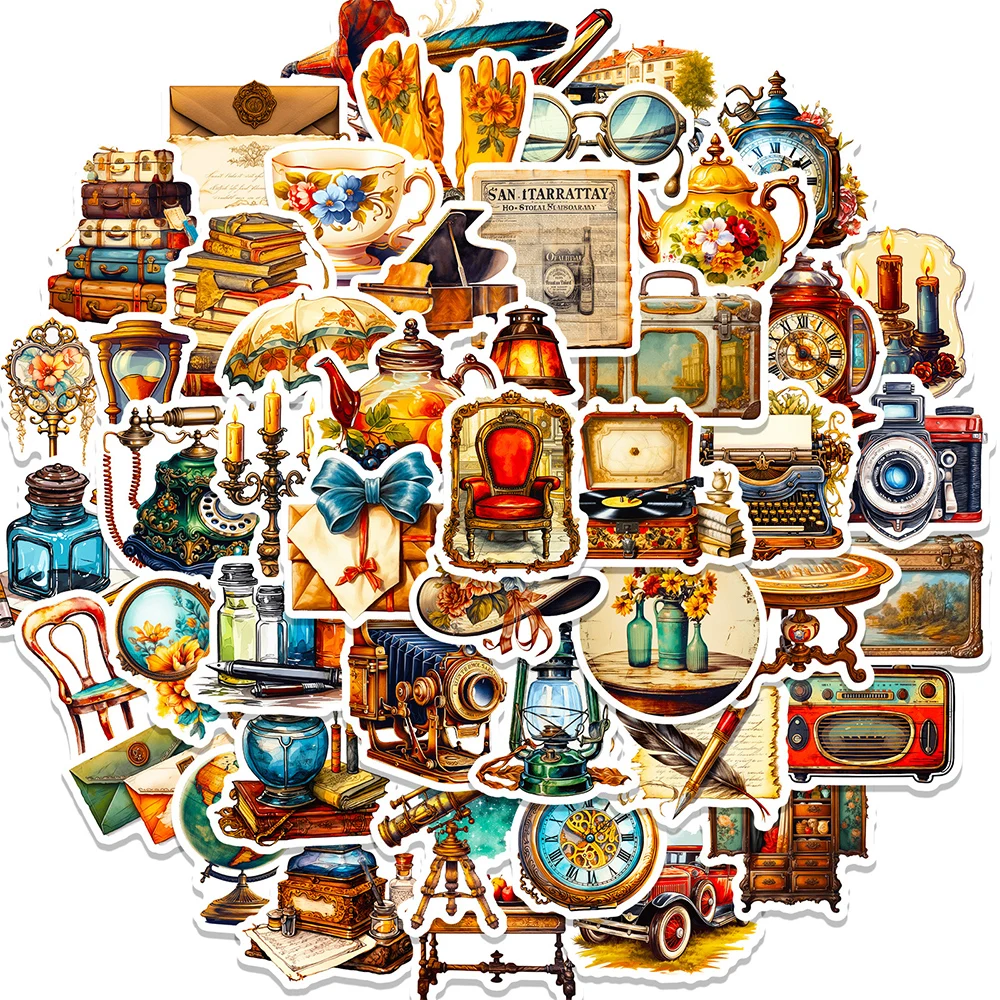 10/30/50pcs INS Style Vintage Art Graffiti Stickers Waterproof Decals Motorcycle Laptop Luggage Car Decoration Sticker Kids Toys