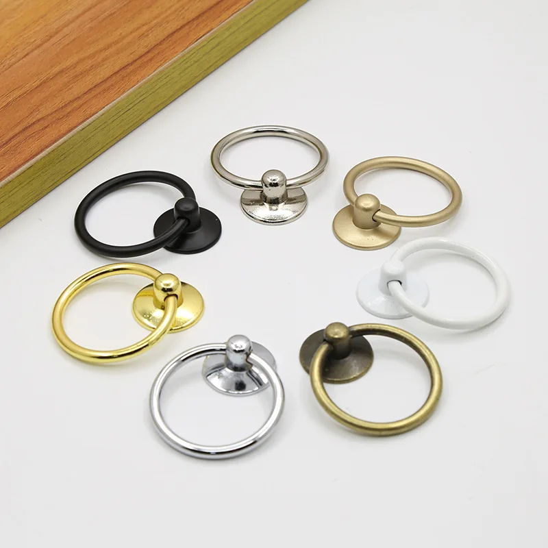 Drawer ring antique bronze handles hanging ring drawer black ring handle single hole cabinet door handles thickened