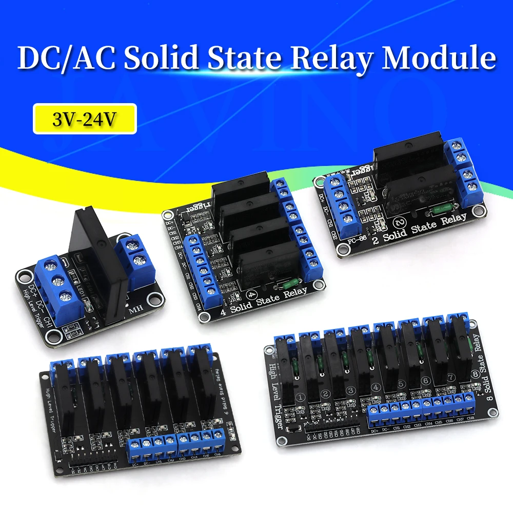Image of G3MB-202P Halbleiterrelaismodul 240 V 2 A Ausgang High/Low Relais 5 12 V 1 Kanal 2 4 6 8-Wege-SSR mit Resistiver Sicherung für Arduino