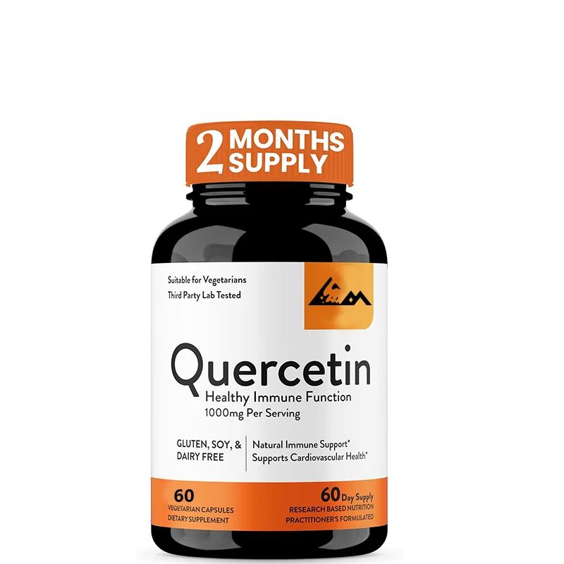 Quercetin 1000mg per vegetarian capsule Bioflavonoids support immune health, cardiovascular health, and respiratory health