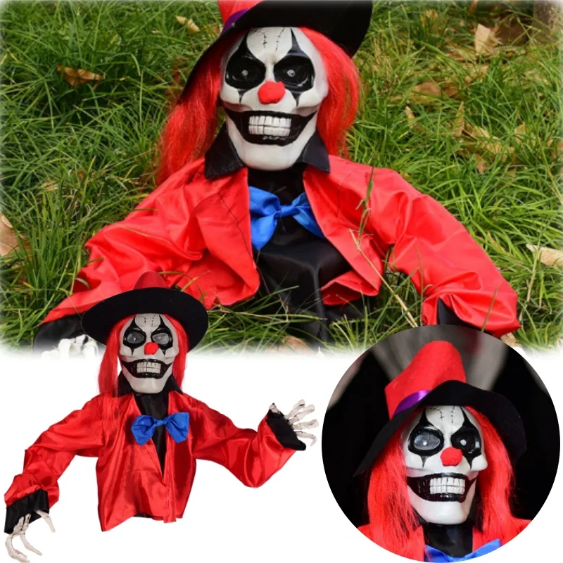 

Жуткий Хэллоуин, клоун, земляной кол, светящийся уличный декор, страшное украшение для сада, светящаяся вставка для двора с привидениями