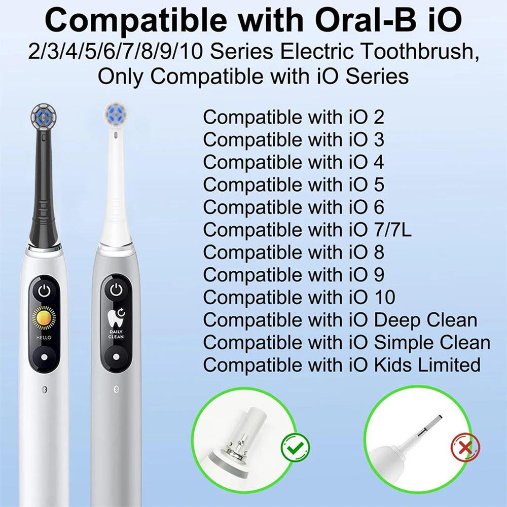 Kompatibel mit Oral B IO Elektrische Zahnbürste Ersatz-Zahnbürstenköpfe, Zahnbürstenkopf für IO 2/3/4/5/6/7/8/9/10 – Detail 3