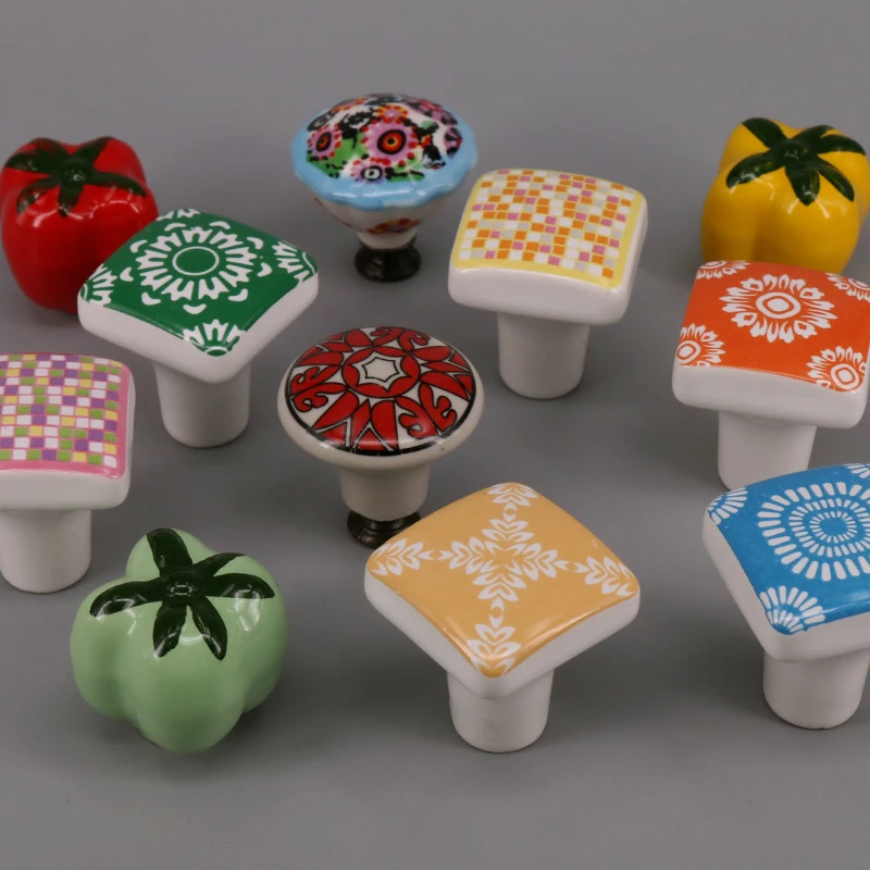 Ceramic Children's Room Drawer Cabinet Drawer Colorful Food 1-Piece Set