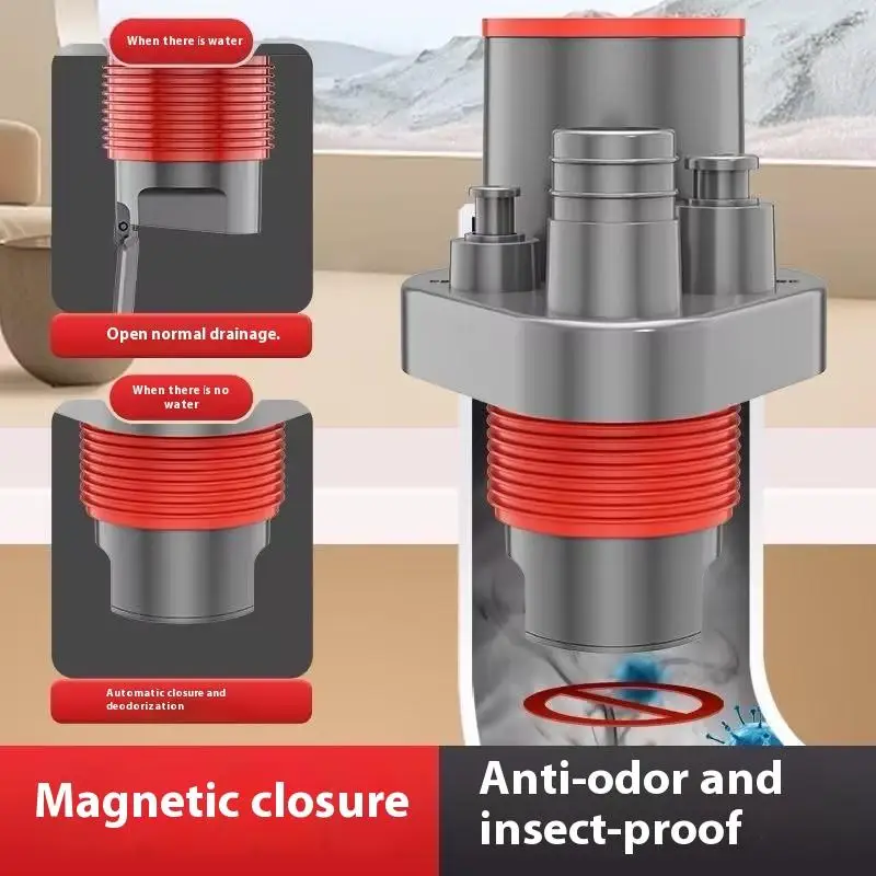 

Новый универсальный 5 в 1, уплотнительное кольцо, адаптер для сливной трубы для раковины, многофункциональный адаптер против запаха, кухонная раковина, канализационная ветка