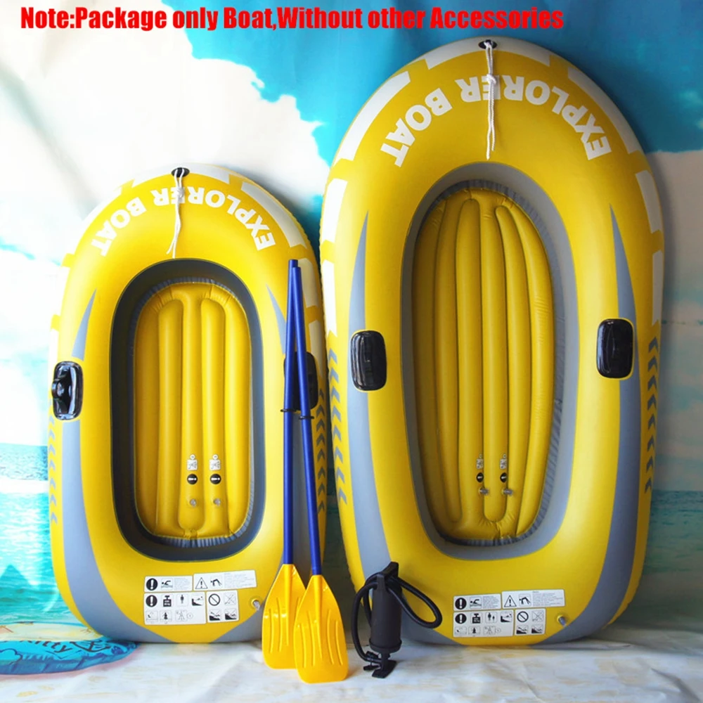 PVC Inflatable Kayak 1/2 Person Rowing Blow UP Canoe Wear Resistant Heavy Duty Air Boat Canoe With Two Paddle Handle Mounts