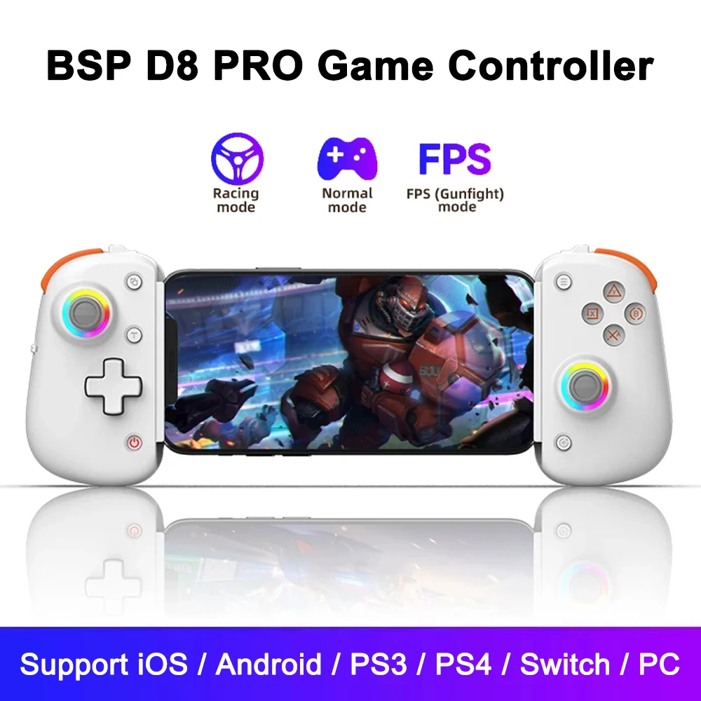 

D8 Pro Mobile Game Controller Dual Hall Streaming Gamepad For Android ios Tablet PS4 Switch PC Joystick With 3 Mode Fps M1 M2