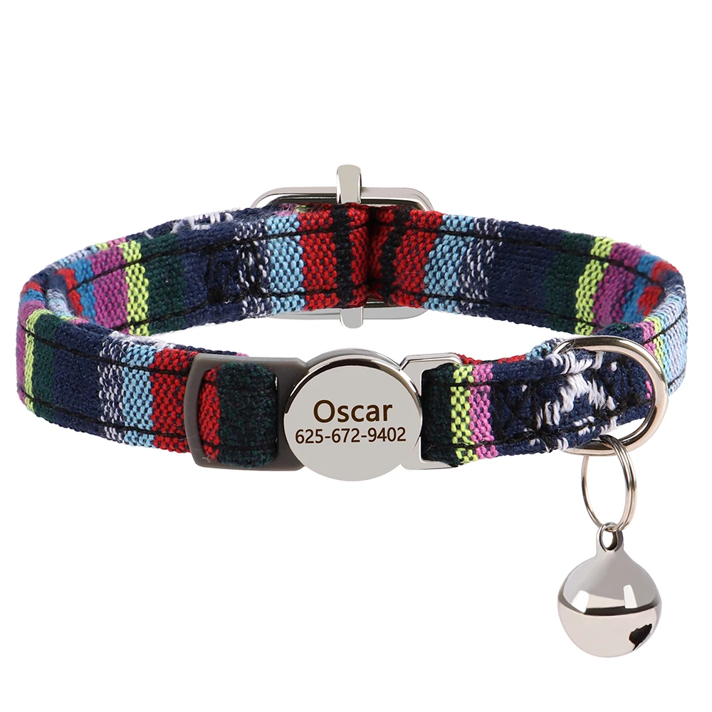 Personalisiertes Katzenhalsband, verstellbare Halsbänder für kleine Hunde und Kätzchen, kostenlose individuelle ID-Namenshalsbänder für Haustiere, Anti-Verlust-Halsbänder für Katzen – Detail 9