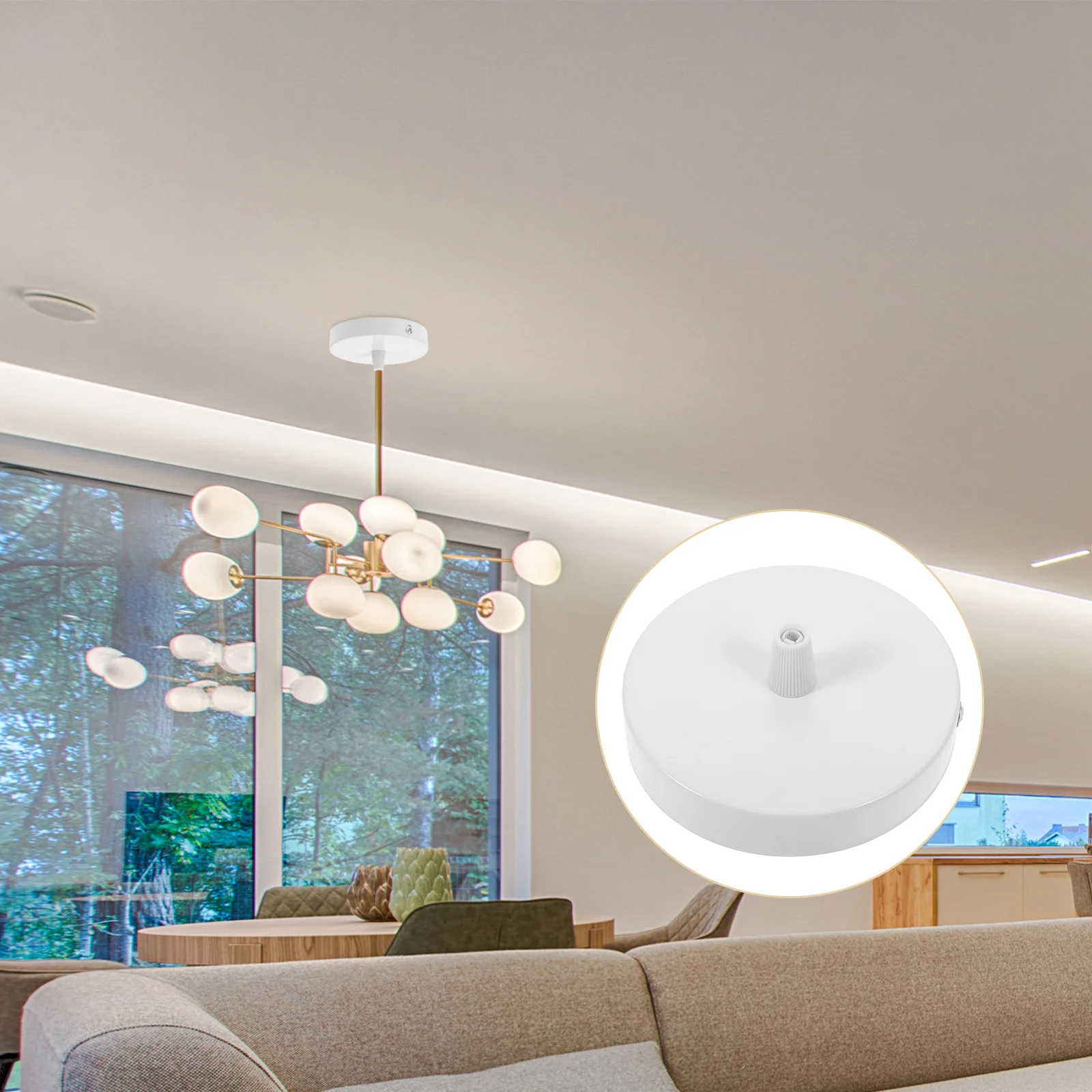 

Ceiling Light Plate Replacement Durable Metal Canopy Cover For Led Pendant Lights Vintage Minimalist Mounting Bracket Living