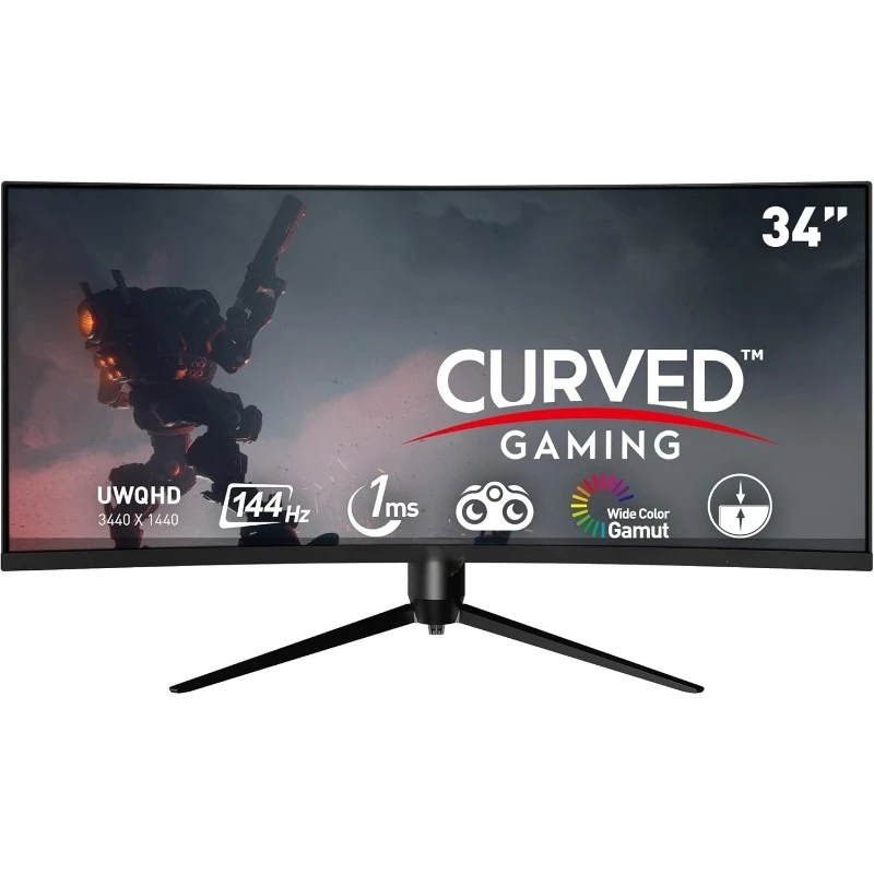 Optix MAG342CQR 1500R Curvature AMD Freesync Gaming Curved Monitor, Black，home.