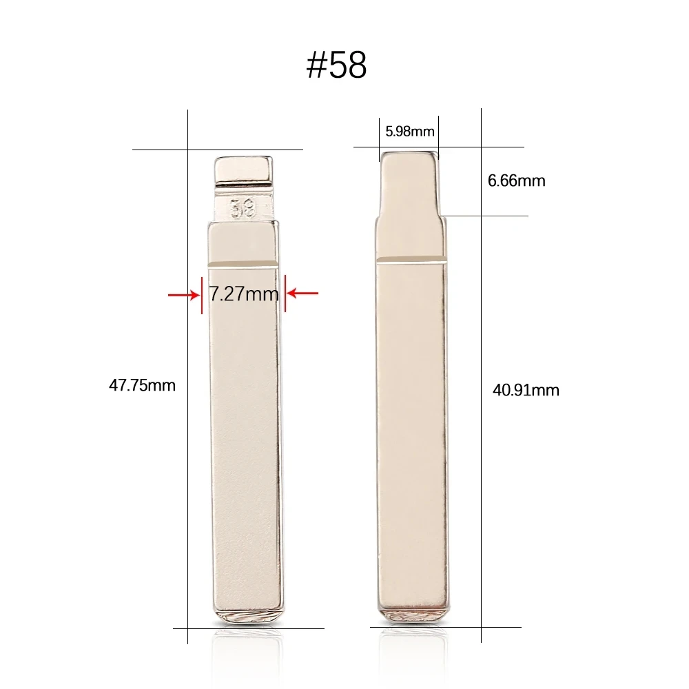 

#58 KD VA2T Car Key Blade Uncut No.58 Flip Universal For KEYDIY XHORSE VVDI JMD Remote Key Auto Accessories Uncut 10pcs/Lot