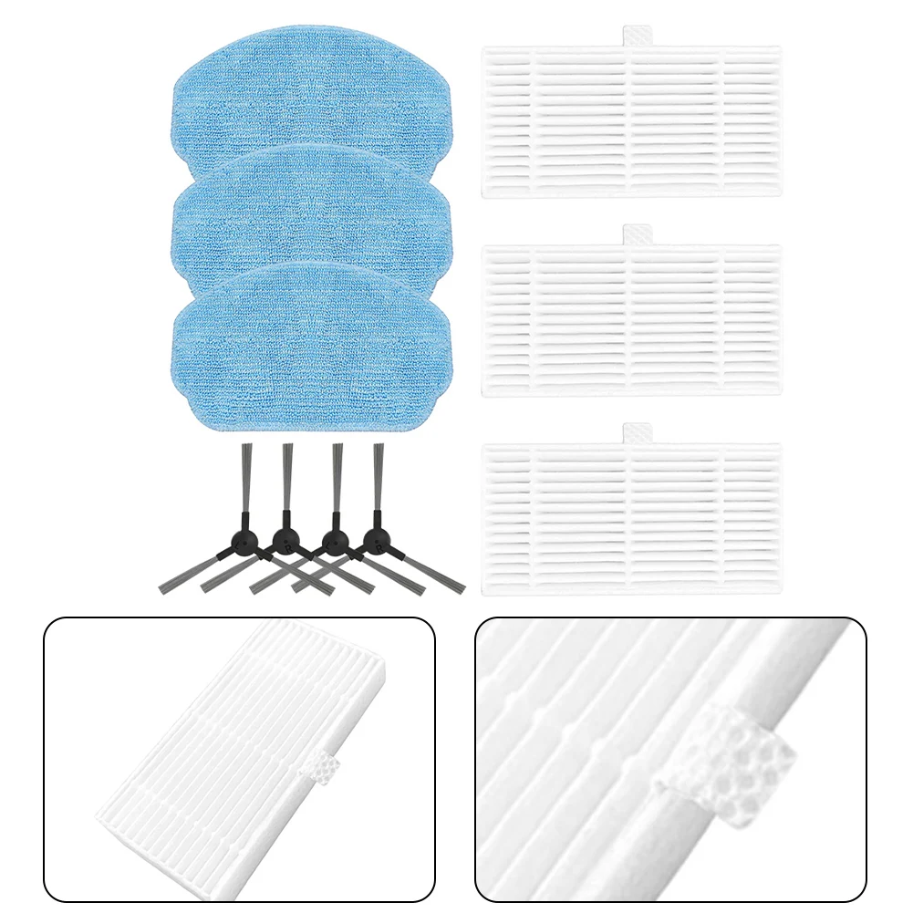 Side Brush Filter Mop Cloth Set For Nedis WIFIVCB01 Vacuum Cleaner Replacement Robot Sweeper Home Appliance Spare Part