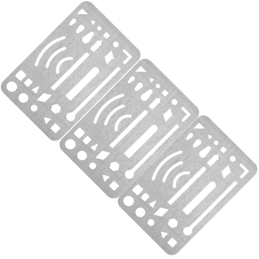 3 Pcs Durable Stainless Steel Erasing Shield 27 holes Craft Stencils Drawing Drafting Geometric Circle Eraser Templates Tools