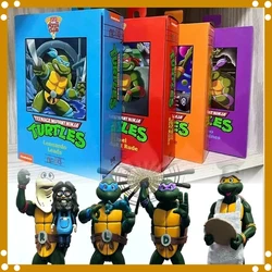 NECA Turtles Figures Pizza Club Leonardo Leads Tmnt tartarughe SHF Ninja Anime Action Figure Model Doll Statue Gifts Toys