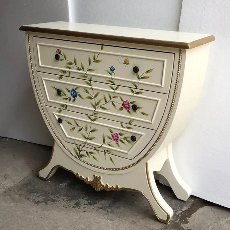 Solid Wood Three Drawer Cabinet U Shaped Aisle Storage Unit Painted Furniture for Porch Counter Wholesale