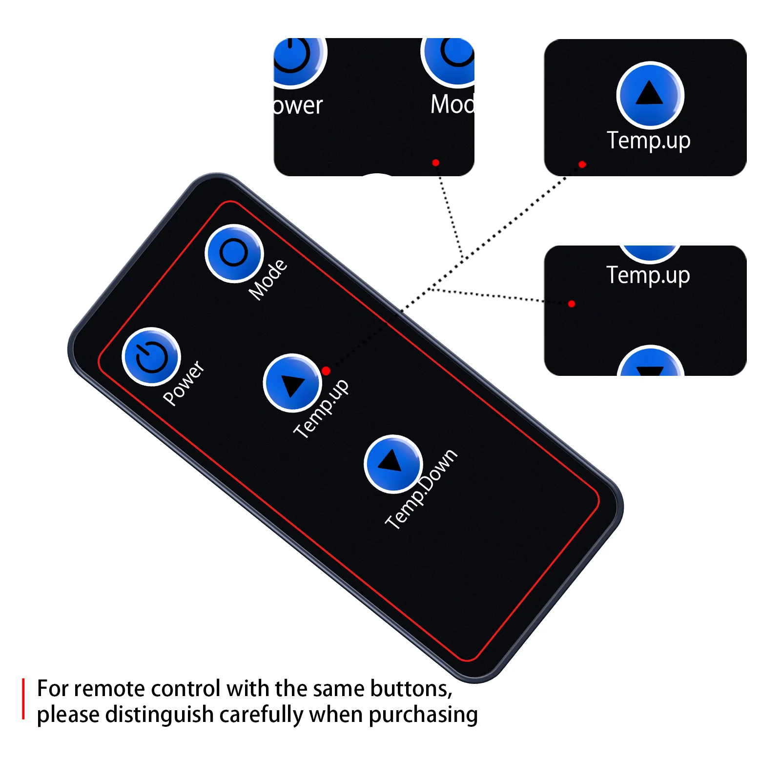 Substitua o controle remoto para EdenPURE Classic plus MINI Heater-A5893 A5854 A5835