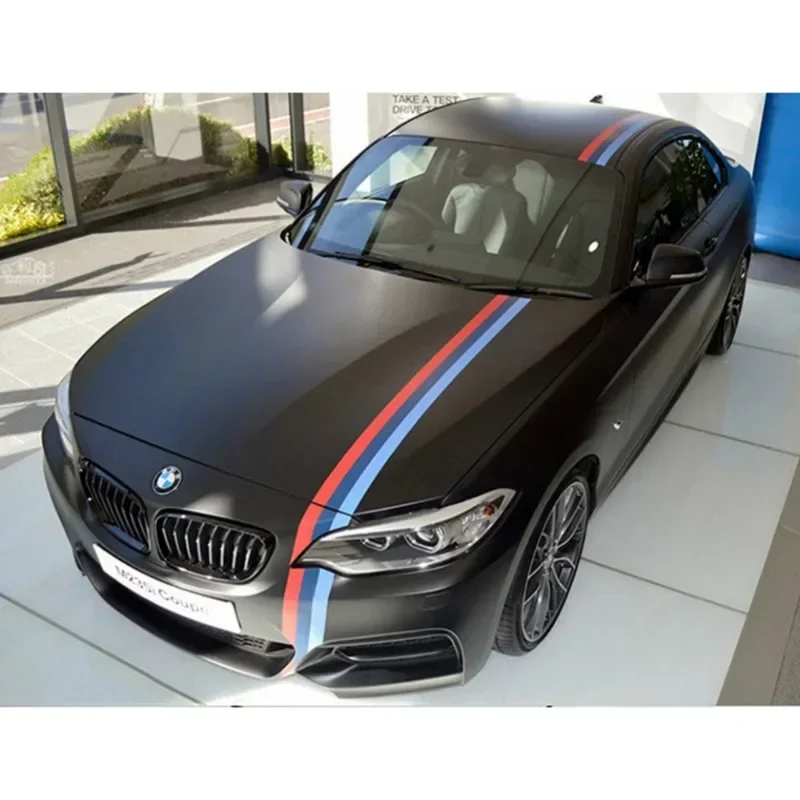Car Sticker Color Stripe Rally Side Hood Racing Vinyl Decal Sticker Film Decor Car Accessories Three Color National Flag Sticker