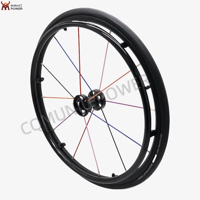24‑Inch 26‑Inch Steel‑Spoke Rear Drive Wheel Replacement Spare Part for Manual Sport Mobility Wheelchair
