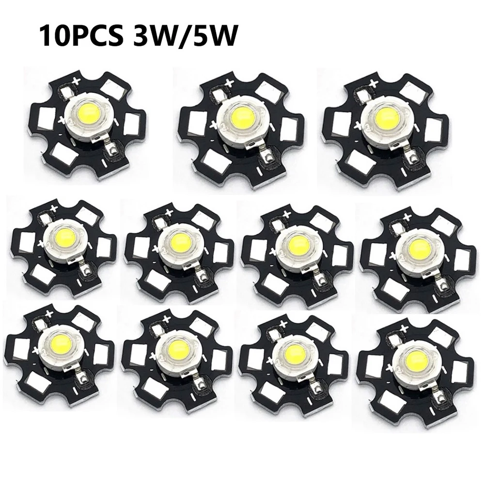 

10pcs 3W 5W White Netural White High Power LED SMD Chip Brightness Light Source Chip High Power LED Chips With Aluminum Plate
