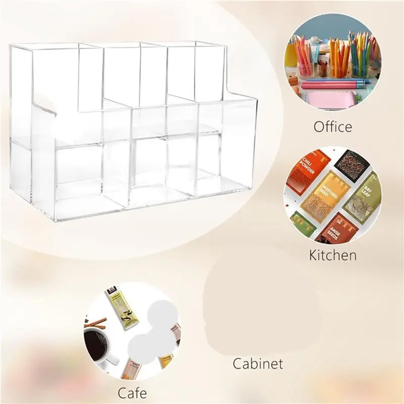 AT63-2X 2-Tier Acrylic Drink Packet Organizer For Water Flavor & Hydration Powdered Mixes, Pantry Cabinet Kitchen Storage