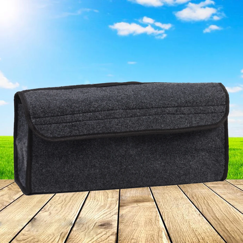 

Foldable Car Storage Box Organizer Bag For Trunk Snacks Gear Foldable Storage Container Tidy Transport Tool Bag Gray