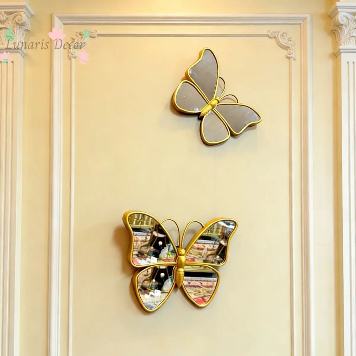 American vintage creative PVC butterfly ornament wall dragonfly living room decorative background light luxury