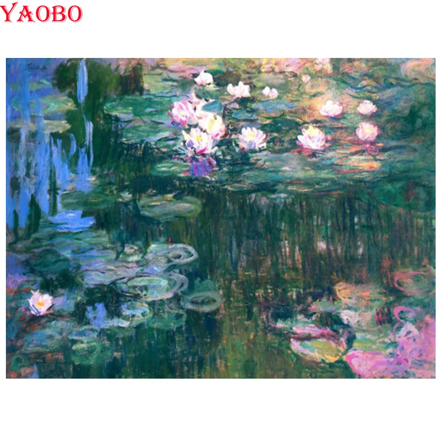 Kwadratowy okrągły Claude Monet słynny obraz \