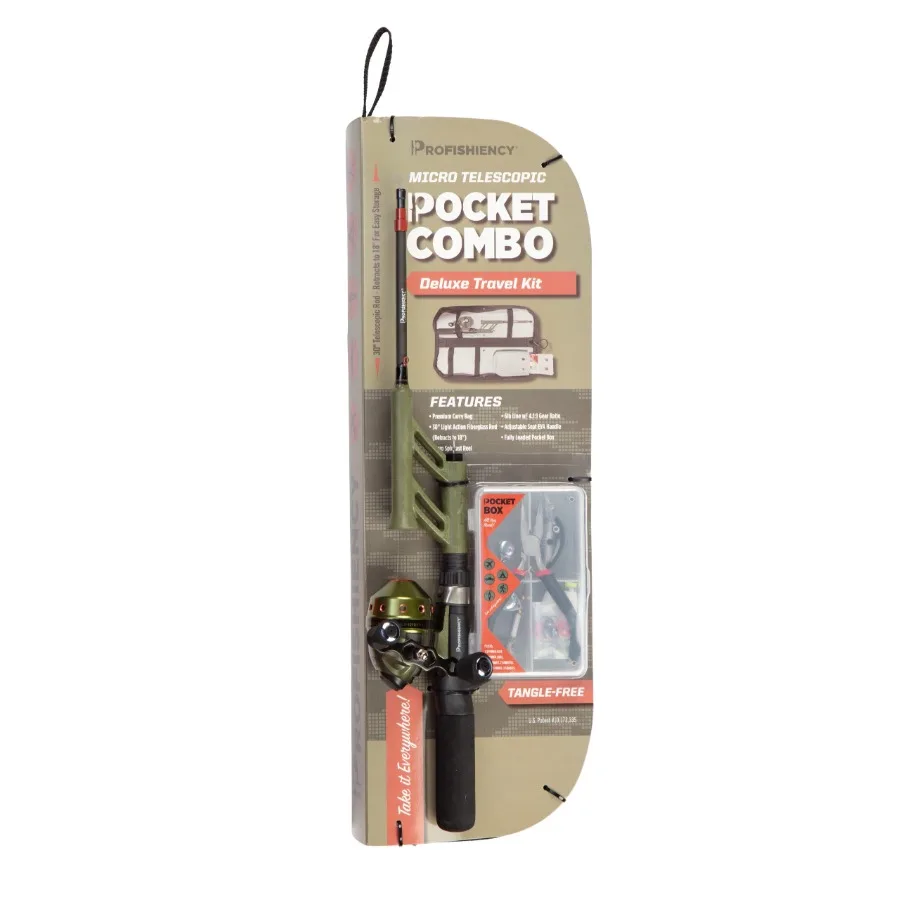 

Набор для рыбалки Deluxe Pocket Spincast Combo Travel Kit с телескопической удочкой для рыболовов в пути: компактный, легкий и готовый к использованию.