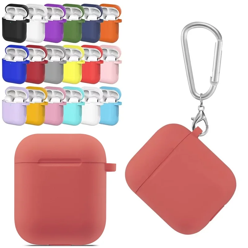 Soft Silicone Protective Case For AirPods 1 / 2 Wireless Earbuds Case Cover Anti Scratch Protector For Headset Cover Replacement