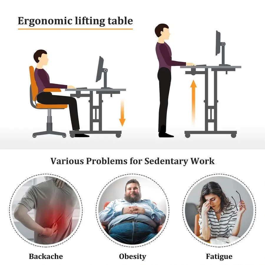 

Standing Desk with Wheels, Mobile Stand Up Desk, Portable Standing Table on Wheels for Walking Pad, Rolling Compute Customizable