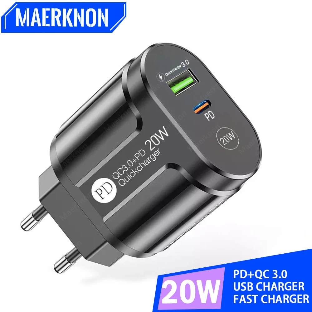 

PD 20W Fast USB Charger Type C Phone Charger Adapter For iPhone 14 13 12 Pro Samsung Xiaomi Quick Charge 3.0 USB C Wall Charger