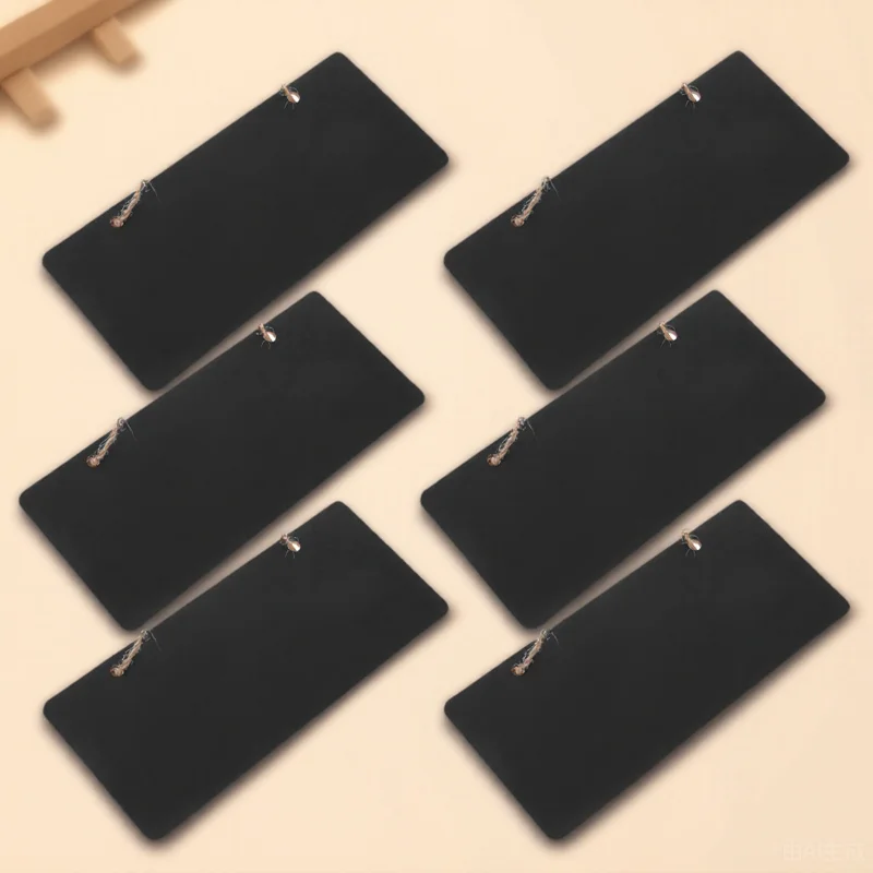 

6pcs Hanging Chalkboard Small Blackboard For Flower Store Wood Message Board Reusable Price Tag Lightweight Wooden Sign Craft