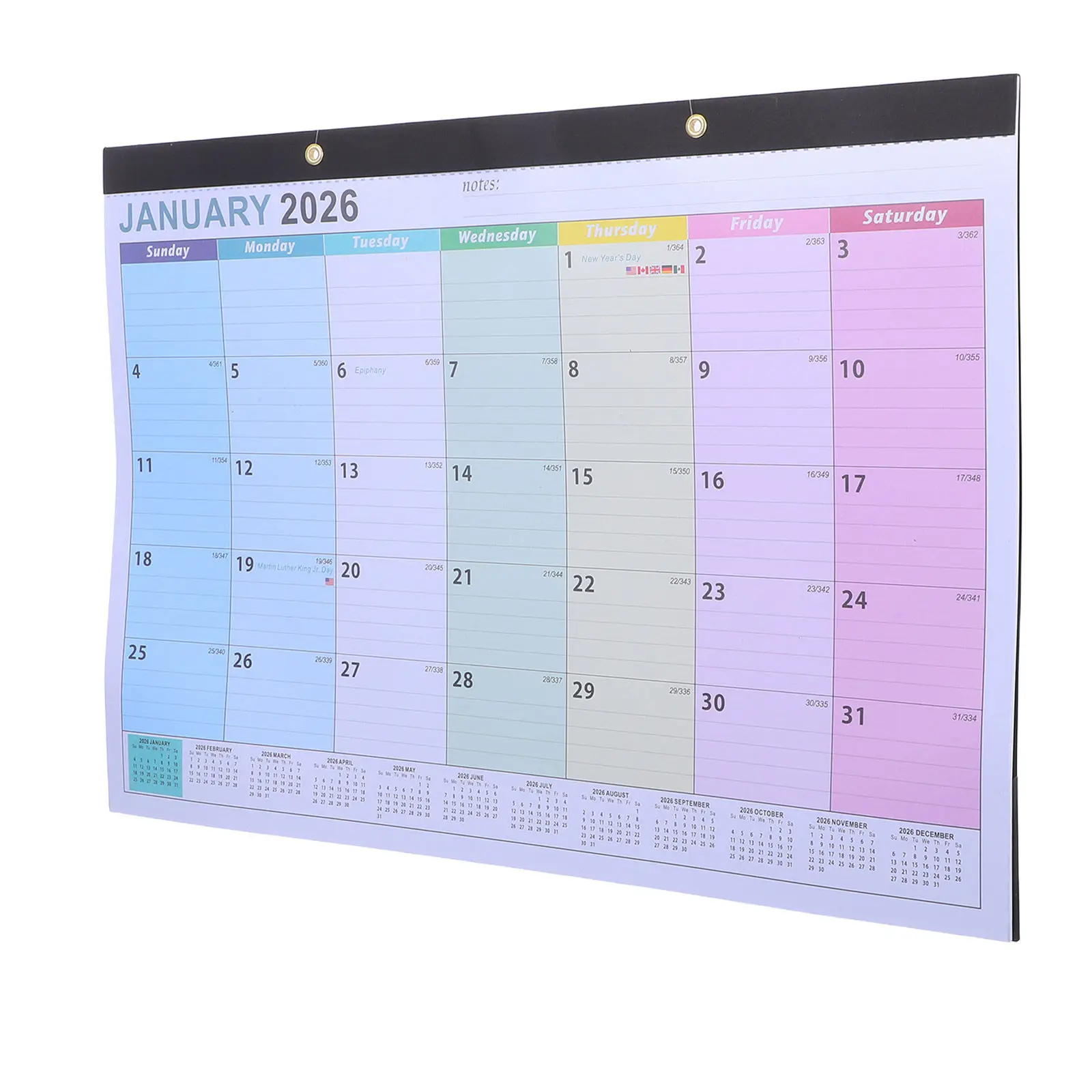 

18-Month Hanging Calendar 2026 2027 from January Through June Modern Clean Layout for Desk Study Room Workspace Organization
