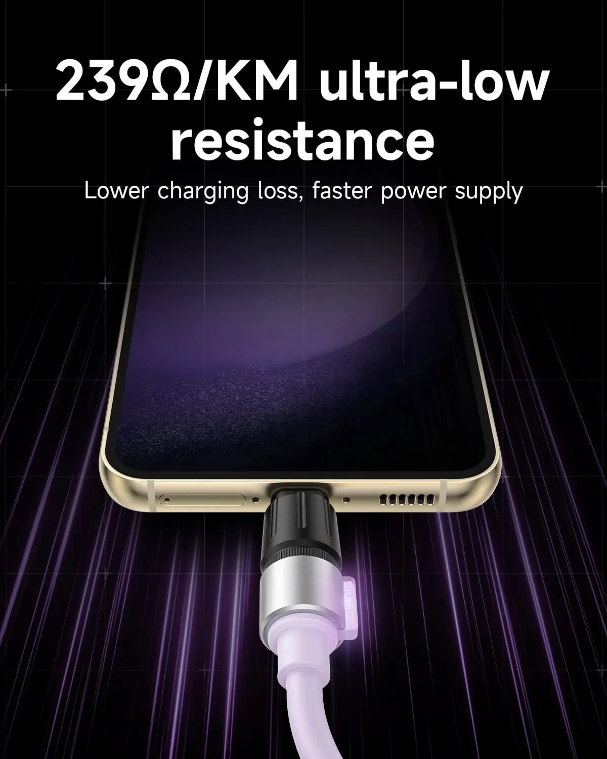 SHARGE 240W USB C PD3.1 5A MAX Fast Charging Cable for iPhone 15 Macbook Pro iPad Samsung Built-in E-marker Chip