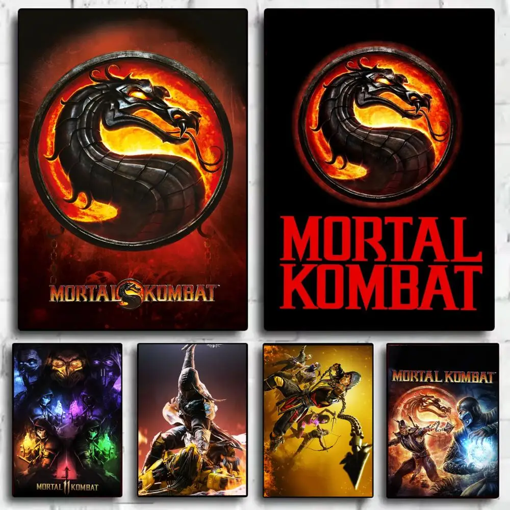 Game M-Mortal Kombat Poster Stickers HD Waterproof Painting Wall Art for Bedroom Living Room Home Decor Decoration Gift