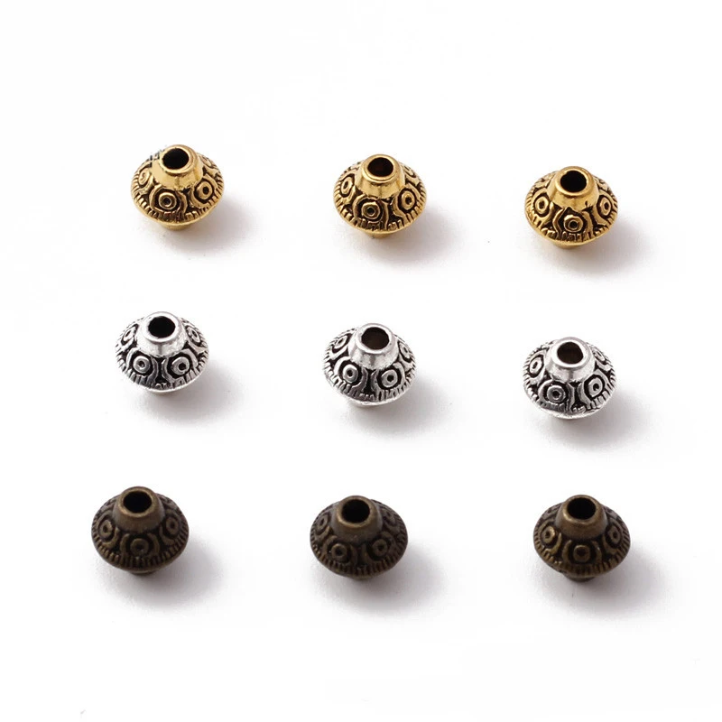 10-30 pz/lotto Vintage Mix 6mm giroscopio distanziatore perline tappi perline fatte a mano accessori distanziatore perline fai da te per fare