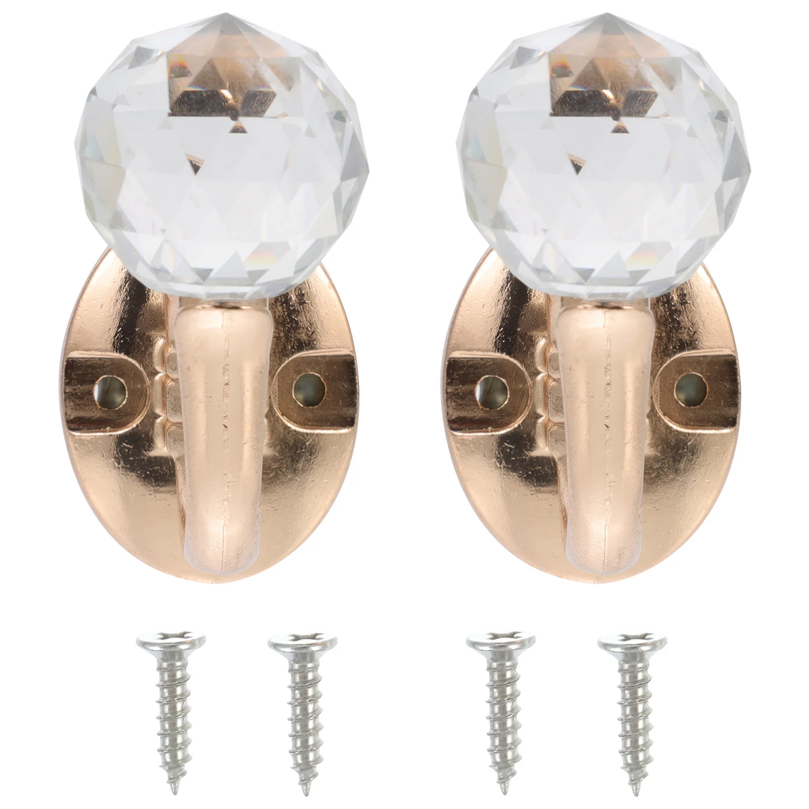 

2pcs Crystal Curtain Hooks Zinc Alloy Rust-Resistant Lightweight For Bathroom Tub Dressing Room Home Curtain Accessories